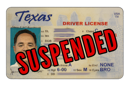 Suspended driver's license in Texas